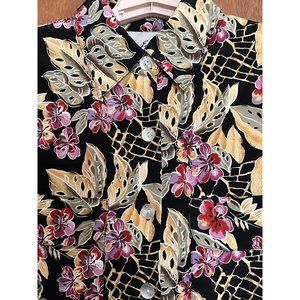 Lisa‎ Josephs Vintage Floral Blouse Size Small S